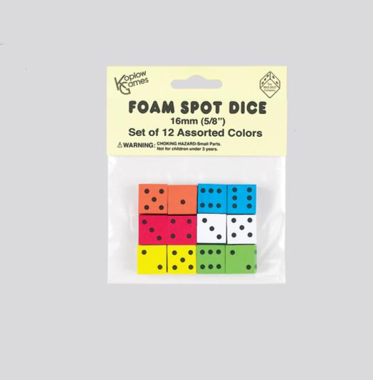 Koplow Games Foam Blank Dice, Assorted Color, 16mm, Bag Of 200