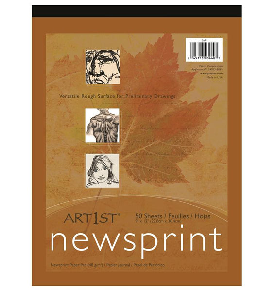 Pacon Art1st Newsprint Pads 30 lbs. 9 x 12 White 50 Sheets/Pad