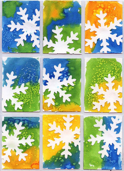 Painting Snowflakes with a Homemade Straw Stamp  Painting snowflakes,  Winter crafts, Winter art lesson