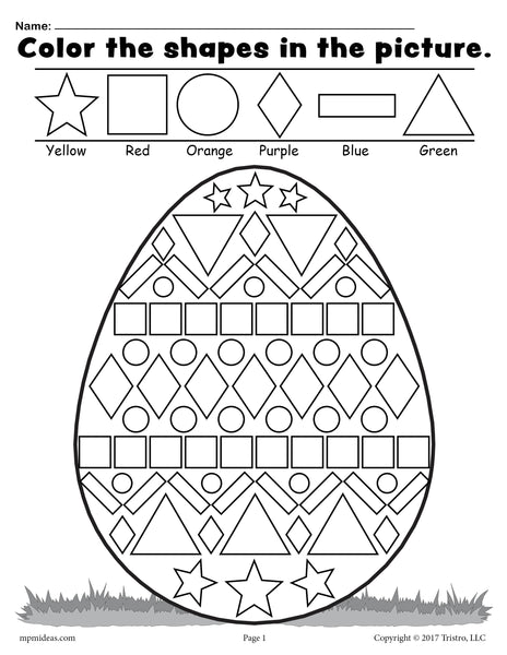 Easter Egg Shapes Worksheet Coloring Page SupplyMe