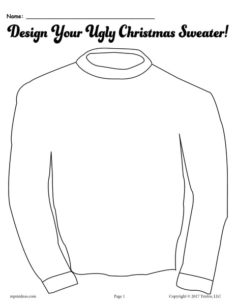 Christmas Sweater Coloring Pages Printable for Free Download