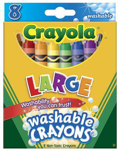 Crayola 8 Glitter Washable Crayons, Set of Crayons, Washable, Non