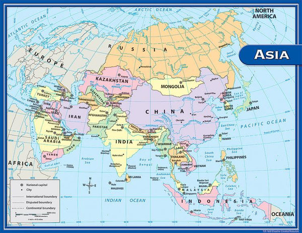 Teacher Created Resources Asia Map Chart 