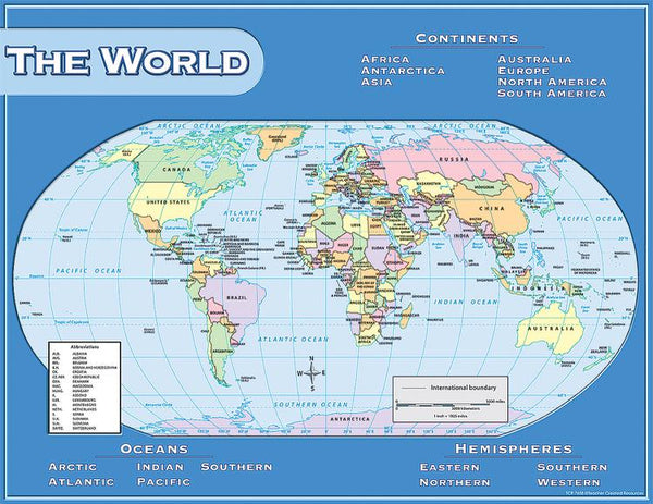 World Map Chart  The Scholastic Teacher Store