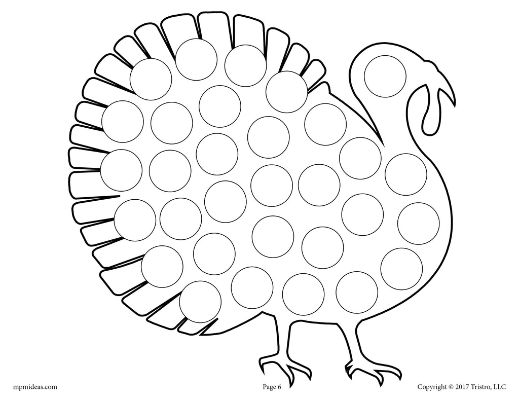 FREE Thanksgiving Do-A-Dot Printables and Dot Art Painting Coloring Pages!