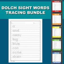 Dolch Sight Word Tracing Worksheets Bundle - Multiple Sight Words Per Page