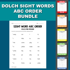 Dolch Sight Words Worksheets - ABC Order Bundle