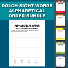 Dolch Sight Words Worksheets - Alphabetical Order Bundle