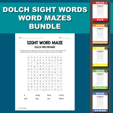 Dolch Sight Words Worksheets - Word Mazes Bundle