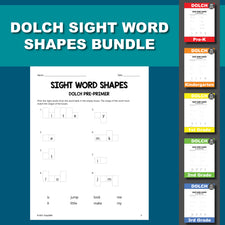 Dolch Sight Word Worksheets - Word Shapes Bundle