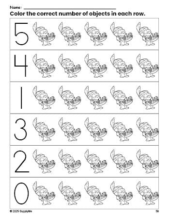 Free printable Native American Thanksgiving count and color worksheet for preschoolers, Thanksgiving coloring page and counting worksheet numbers 0-5, PDF