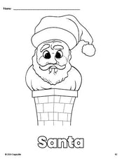 Free printable Santa Christmas coloring page for preschool, pre-k, and kindergarten