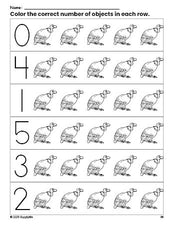 Free printable vulture count and color worksheet for preschoolers, vulture coloring page and counting worksheet numbers 0-5, PDF