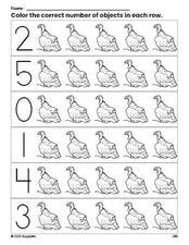 Free printable vulture count and color worksheet for preschoolers, vulture coloring page and counting worksheet numbers 0-5, PDF