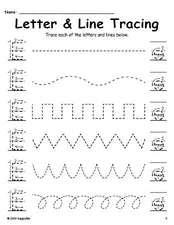 Letter E Tracing Worksheet With Line Tracing, Uppercase And Lowercase Letters, Includes Letter Formation Guides