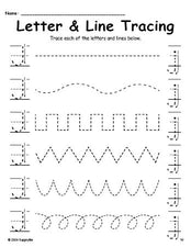 Letter J Tracing Worksheet With Line Tracing, Uppercase And Lowercase Letters, Includes Letter Formation Guides