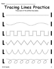 Letter L Line Tracing Worksheet, Uppercase And Lowercase Letters