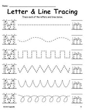 Letter M Tracing Worksheet With Line Tracing, Uppercase And Lowercase Letters, Includes Letter Formation Guides