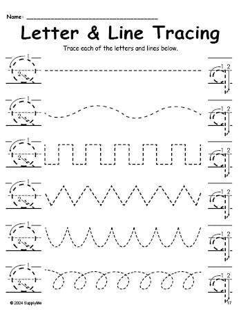 Letter Q Tracing Worksheet With Line Tracing, Uppercase And Lowercase ...