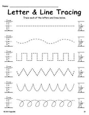 Letter T Tracing Worksheet With Line Tracing, Uppercase And Lowercase Letters, Includes Letter Formation Guides