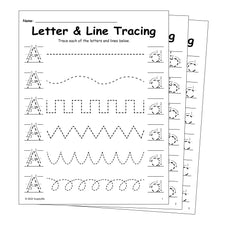 26 Letter Tracing Worksheets With Line Tracing, Uppercase And Lowercase Letters A-Z, Includes Letter Formation Guides