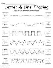 Letter F Tracing Worksheet With Line Tracing, Uppercase And Lowercase Letters