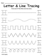 Letter H Tracing Worksheet With Line Tracing, Uppercase And Lowercase Letters