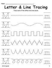 Letter M Tracing Worksheet With Line Tracing, Uppercase And Lowercase Letters