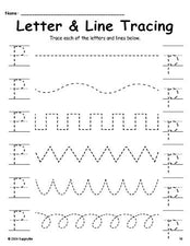 Letter P Tracing Worksheet With Line Tracing, Uppercase And Lowercase Letters