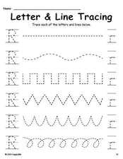 Letter R Tracing Worksheet With Line Tracing, Uppercase And Lowercase Letters