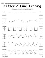 Letter T Tracing Worksheet With Line Tracing, Uppercase And Lowercase Letters
