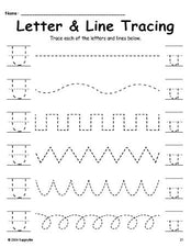 Letter U Tracing Worksheet With Line Tracing, Uppercase And Lowercase Letters