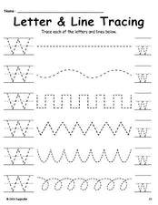 Letter W Tracing Worksheet With Line Tracing, Uppercase And Lowercase Letters