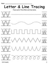 Letter W Tracing Worksheet With Line Tracing, Uppercase And Lowercase Letters, Includes Letter Formation Guides