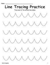 Line Tracing Worksheet, Scalloped Down