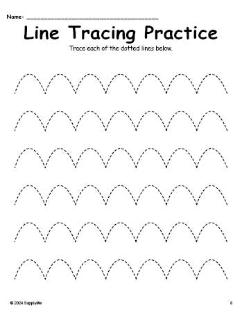 Line Tracing Worksheet, Scalloped Up – SupplyMe