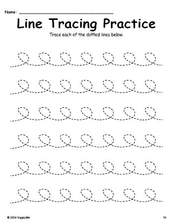 Line Tracing Worksheet, Loops Up