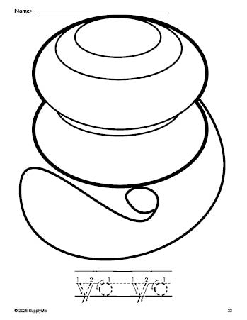 Free printable yo yo coloring page and word tracing worksheet, letter formation guides, perfect for preschool, pre-k, and kindergarten, PDF