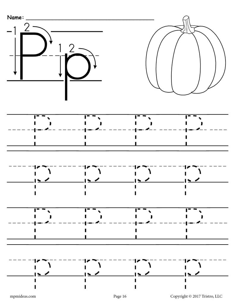 Printable Letter P Tracing Worksheet!