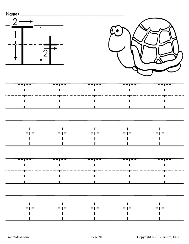 Printable Letter T Tracing Worksheet!