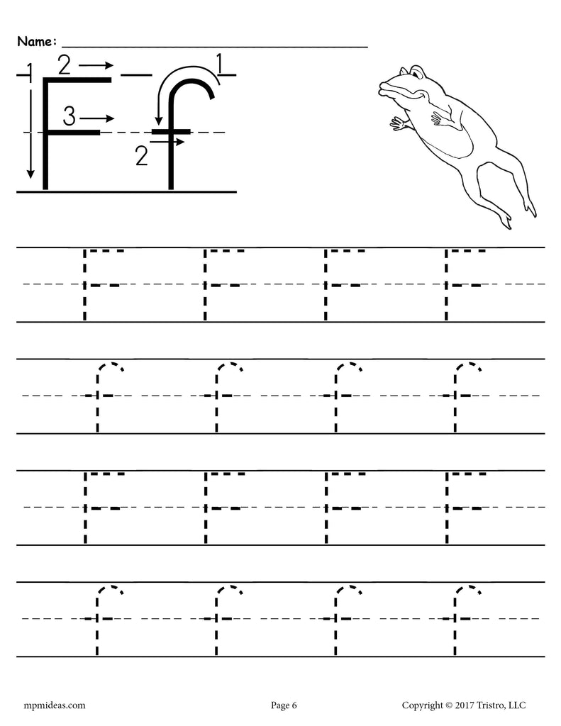 FREE Printable Letter F Tracing Worksheet!