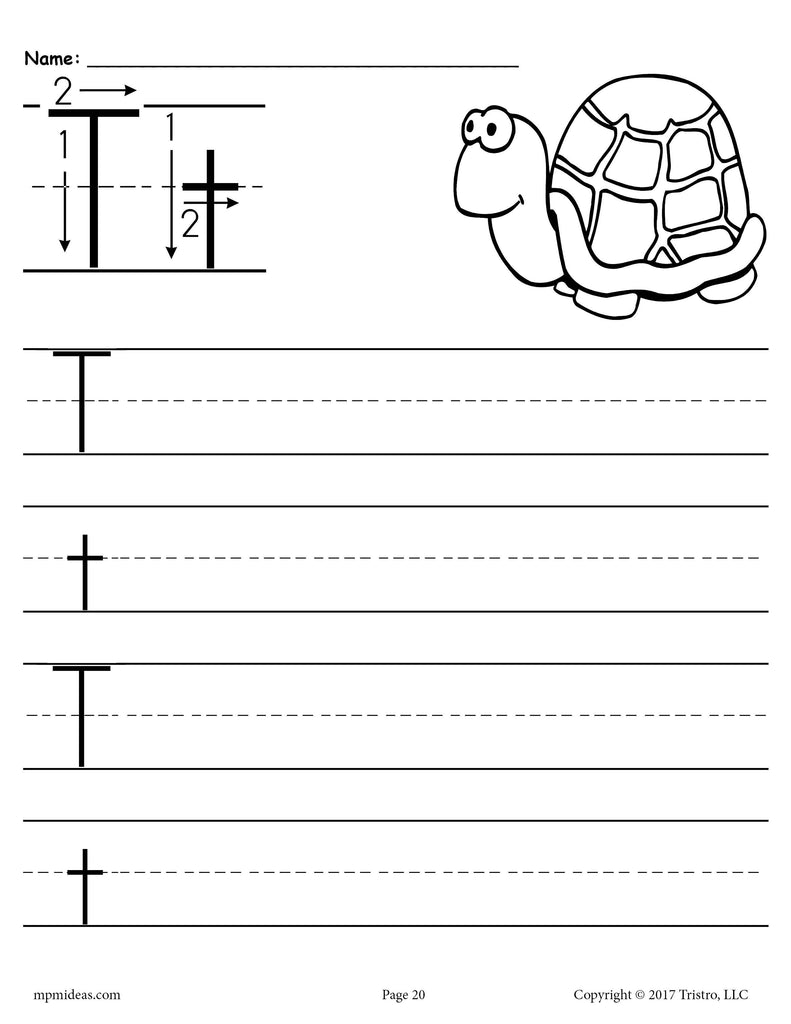 Printable Letter T Handwriting Worksheet!