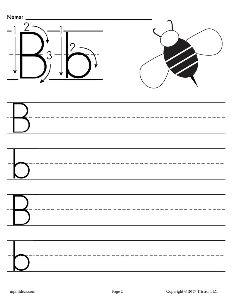 Printable Letter B Handwriting Worksheet!