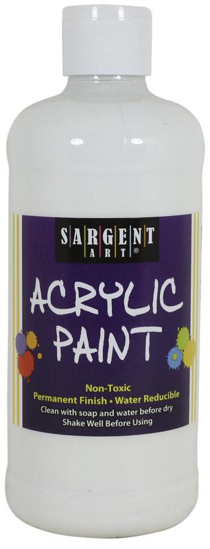 Sargent Art Acrylic Paint - White, 16 oz Bottle