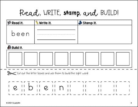 Second Grade Sight Words Worksheets - Read, Write, Stamp, And Build, 5 Variations,  All 46 Dolch 2nd Grade Sight Words, 230 Total Pages