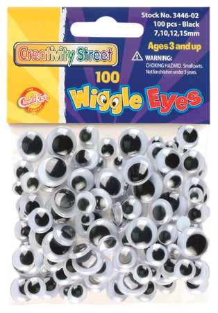 Peel & Stick Wiggle Eyes Assorted 7mm To 15mm - 100/Pkg - Kat
