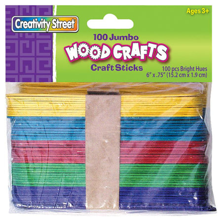 Charles Leonard Creative Arts Jumbo Craft Sticks, Natural, 500 Per