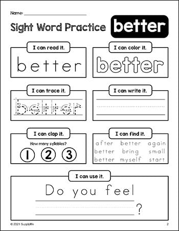 Third Grade Sight Words Worksheets, 41 Pages Of Dolch 3rd Grade Sight Words Practice