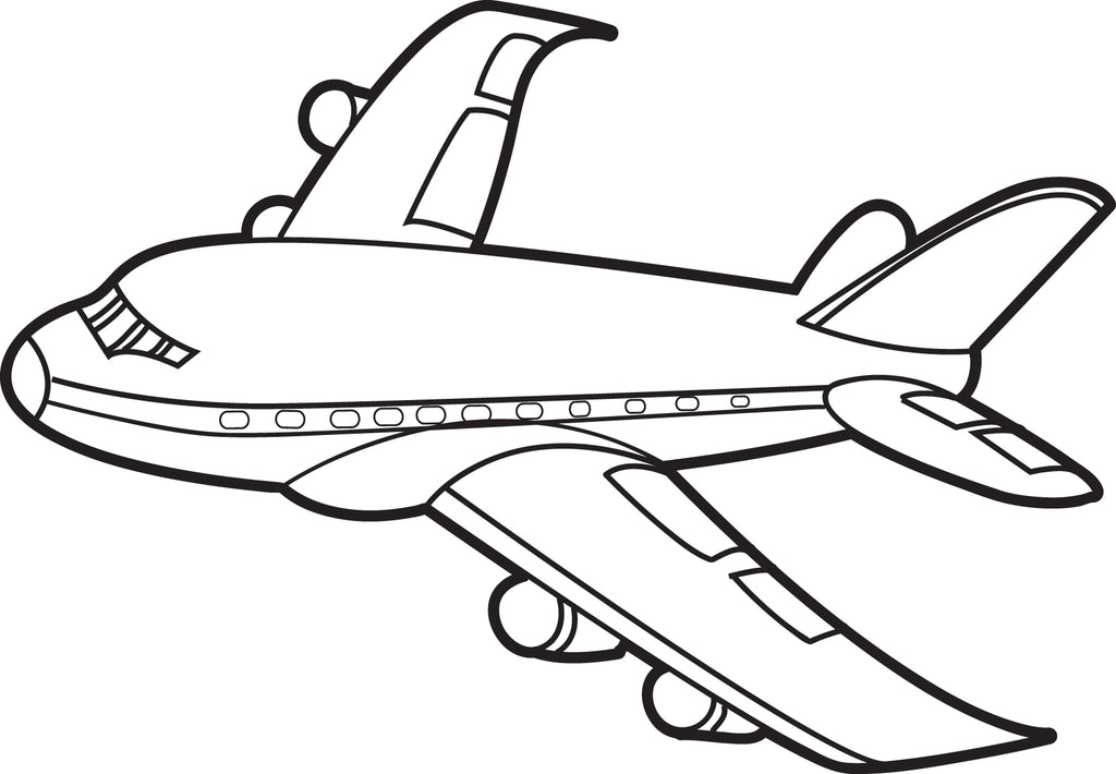 Printable Jet Airplane Coloring Page for Kids – SupplyMe