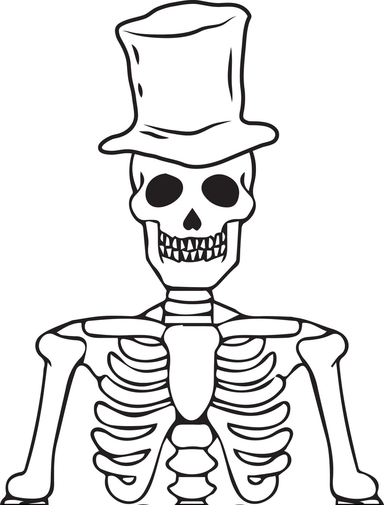 black top hat coloring page